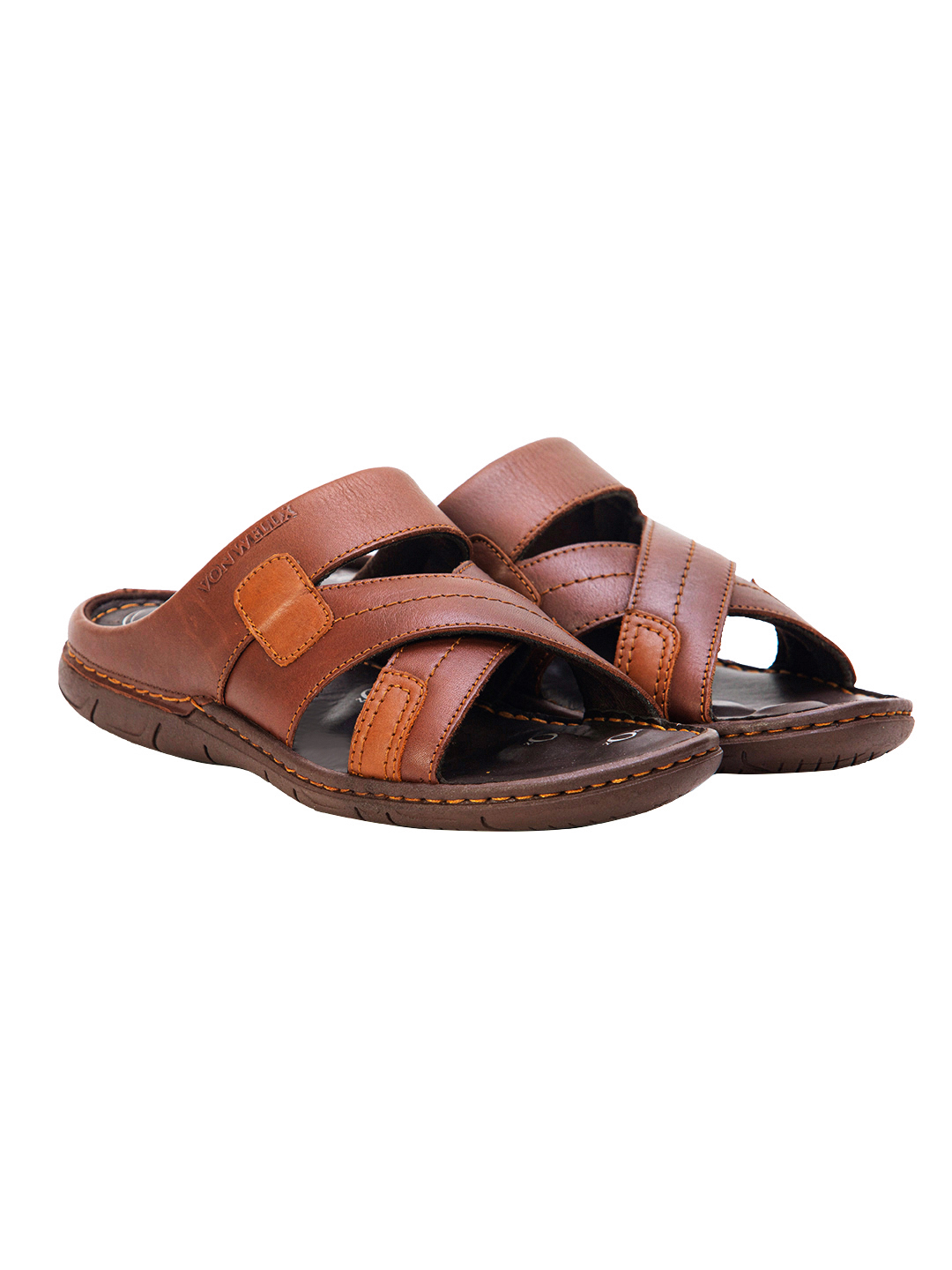 Buy Von Wellx Germany Comfort Rove Brown Slippers Online in Qatar