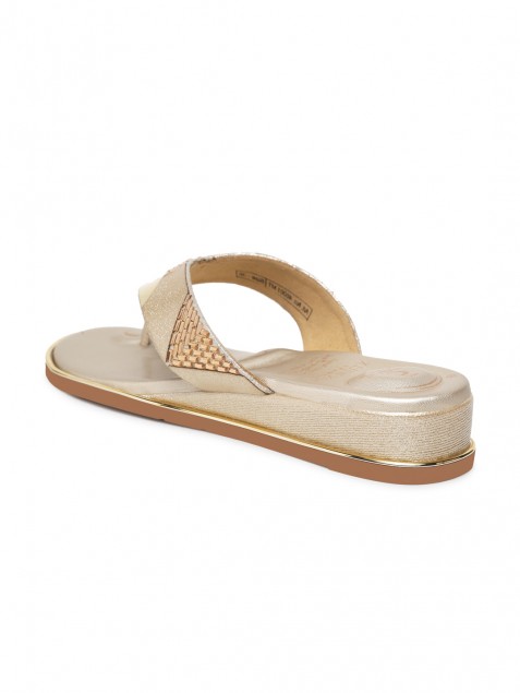 Buy Von Wellx Germany Comfort Women's Gold Slippers Carly Online in Rajasthan
